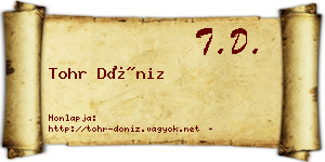 Tohr Döniz névjegykártya